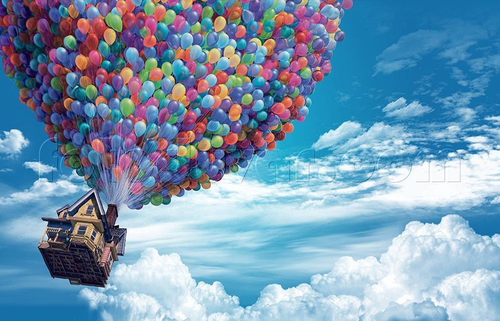 Uçan Balonlu Ev Fotoduvar Uçan Balonlu Ev Fotoduvar